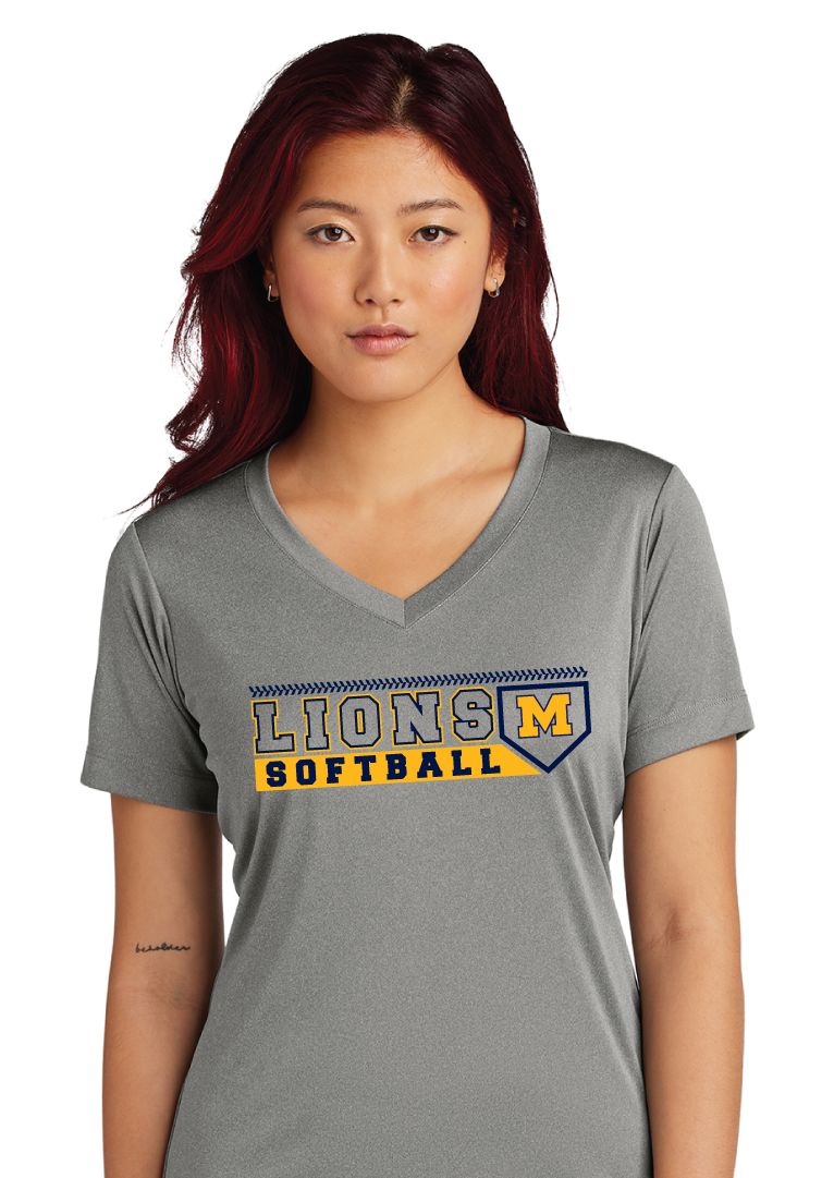 McKinney Softball - Lions Plate - Dri-Fit V-Neck Tee