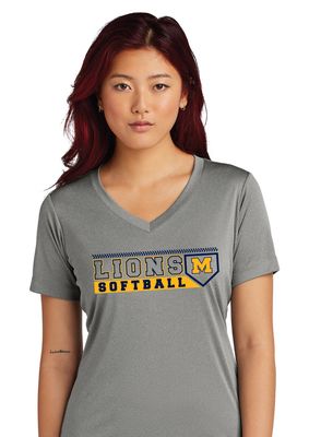 McKinney Softball - Lions Plate - Dri-Fit V-Neck Tee