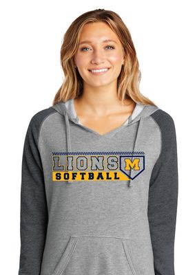 McKinney Softball - Lions Plate - Lightweight Raglan Hoodie