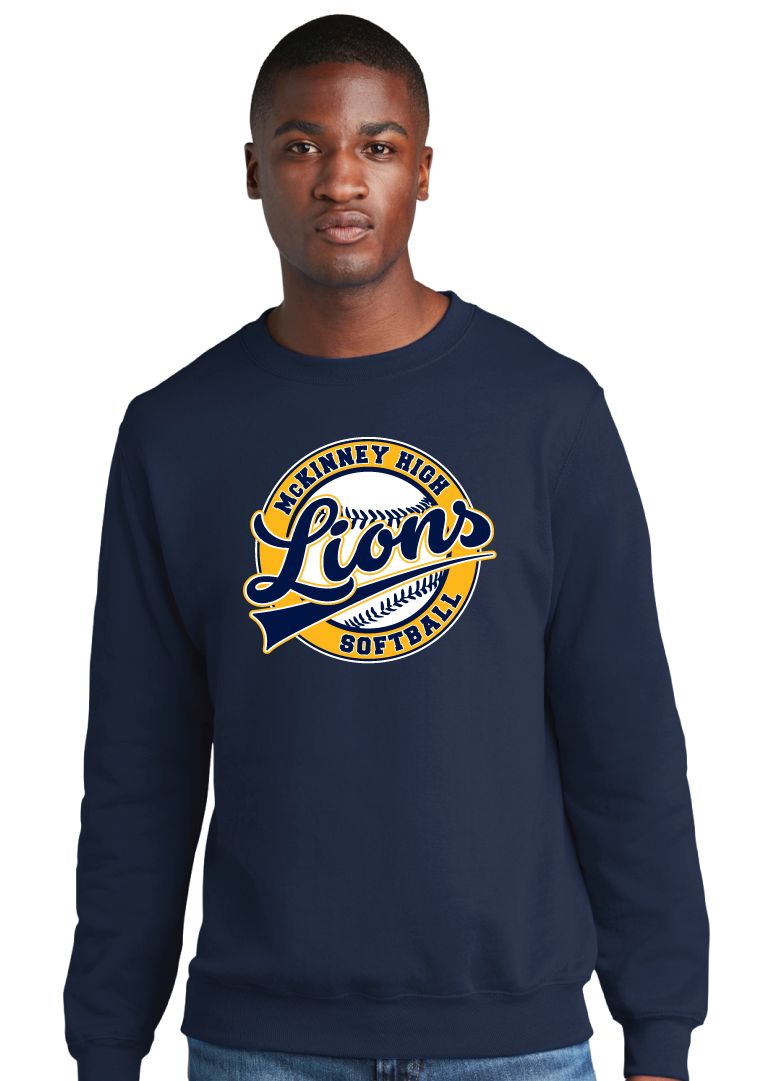 McKinney Softball - Cursive Ball - Crew Sweatshirt