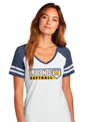 McKinney Softball - Lions Plate - Game V-Neck Tee