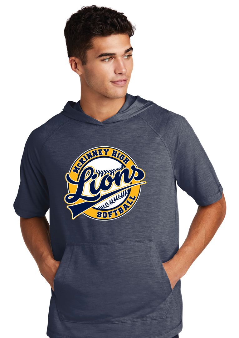 McKinney Softball - Cursive Ball - Short Sleeve Hoodie