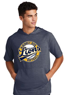 McKinney Softball - Cursive Ball - Short Sleeve Hoodie