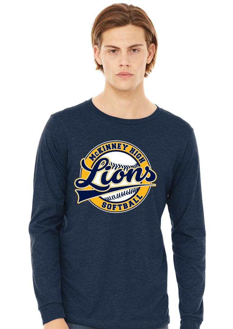 McKinney Softball - Cursive Ball - Bella+Canvas Long Sleeve