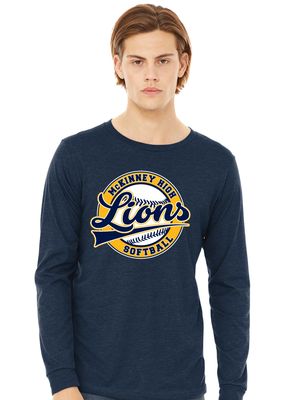 McKinney Softball - Cursive Ball - Bella+Canvas Long Sleeve