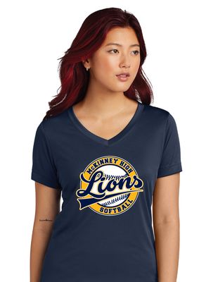 McKinney Softball - Cursive Ball - Dri-Fit V-Neck Tee