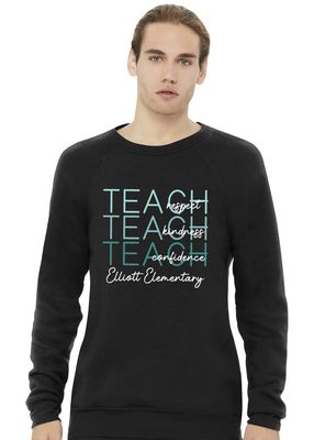Elliott Elementary - Teach - Bella+Canvas Crew Sweatshirt