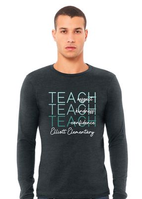 Elliott Elementary - Teach - Bella+Canvas Long Sleeve