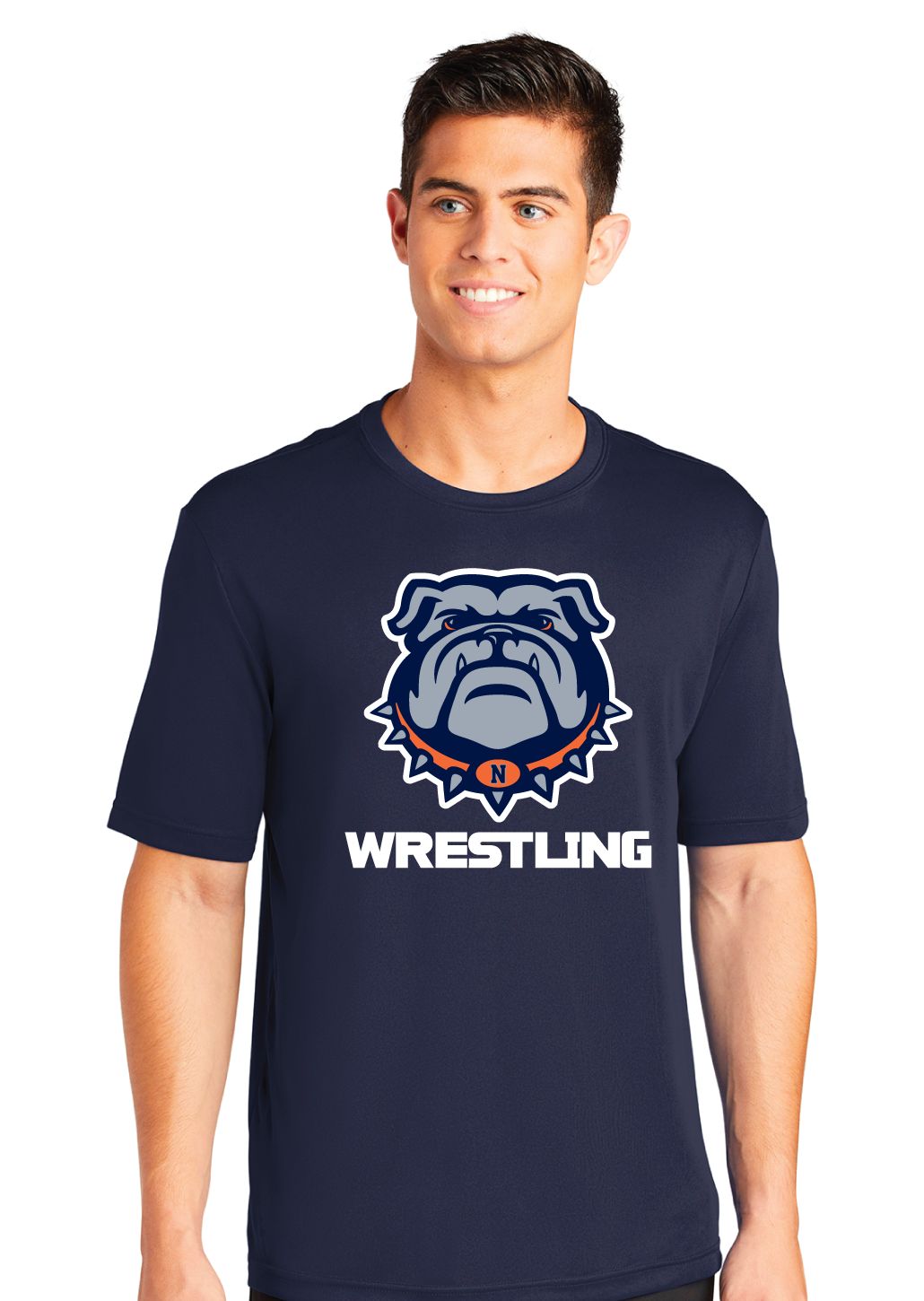 North Wrestling - Bulldog - Dri-Fit Short Sleeve, Color: Navy