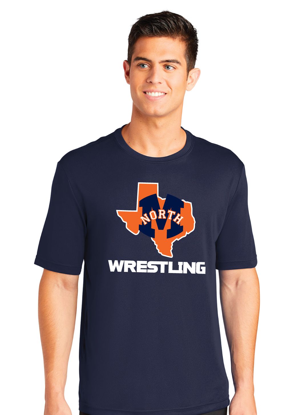 North Wrestling - Texas - Dri-Fit Short Sleeve, Color: Navy