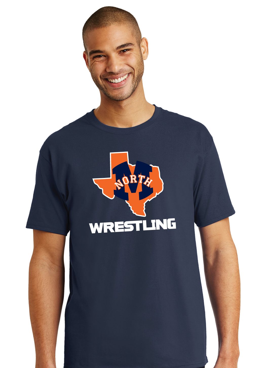 North Wrestling - Texas - Short Sleeve, Color: Navy