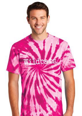 Eddins Wildcats - Typewriter - Tie Dye Short Sleeve