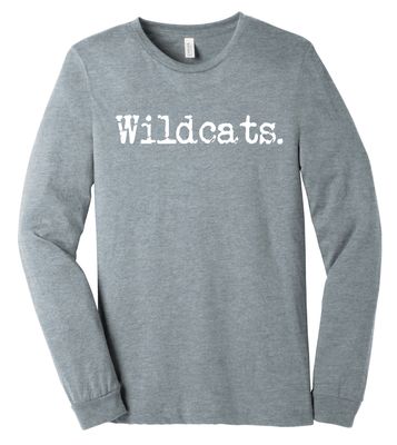 Eddins Wildcats - Typewriter - Bella+Canvas Long Sleeve