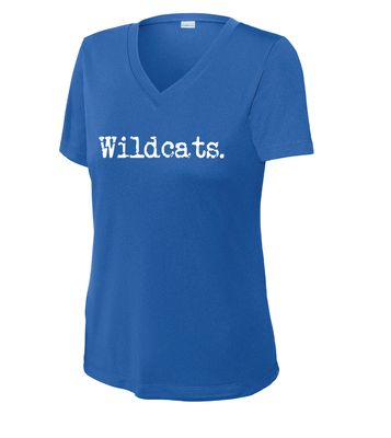Eddins Wildcats - Typewriter - Dri-Fit V-Neck Tee