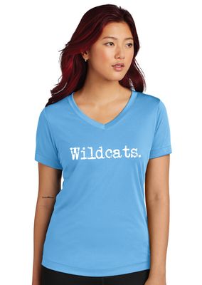 Eddins Wildcats - Typewriter - Dri-Fit V-Neck Tee