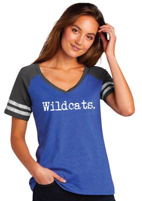Eddins Wildcats - Typewriter - Game V-Neck Tee