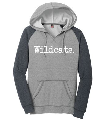 Eddins Wildcats - Typewriter - Lightweight Raglan Hoodie
