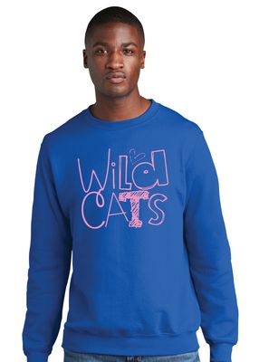 Eddins Wildcats - Pencil Drawn - Crew Sweatshirt