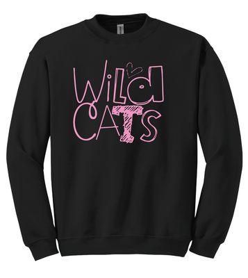 Eddins Wildcats - Pencil Drawn - Crew Sweatshirt