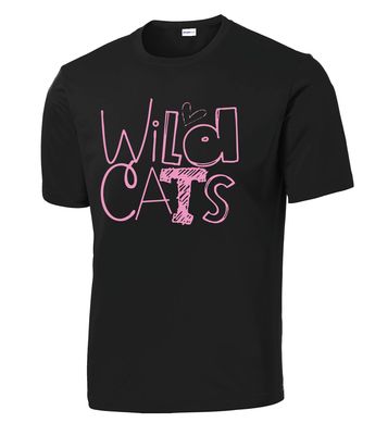 Eddins Wildcats - Pencil Drawn - Dri-Fit Short Sleeve