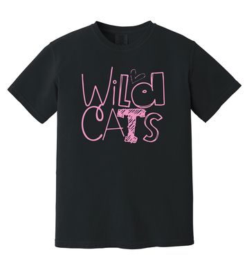Eddins Wildcats - Pencil Drawn - Comfort Colors Short Sleeve
