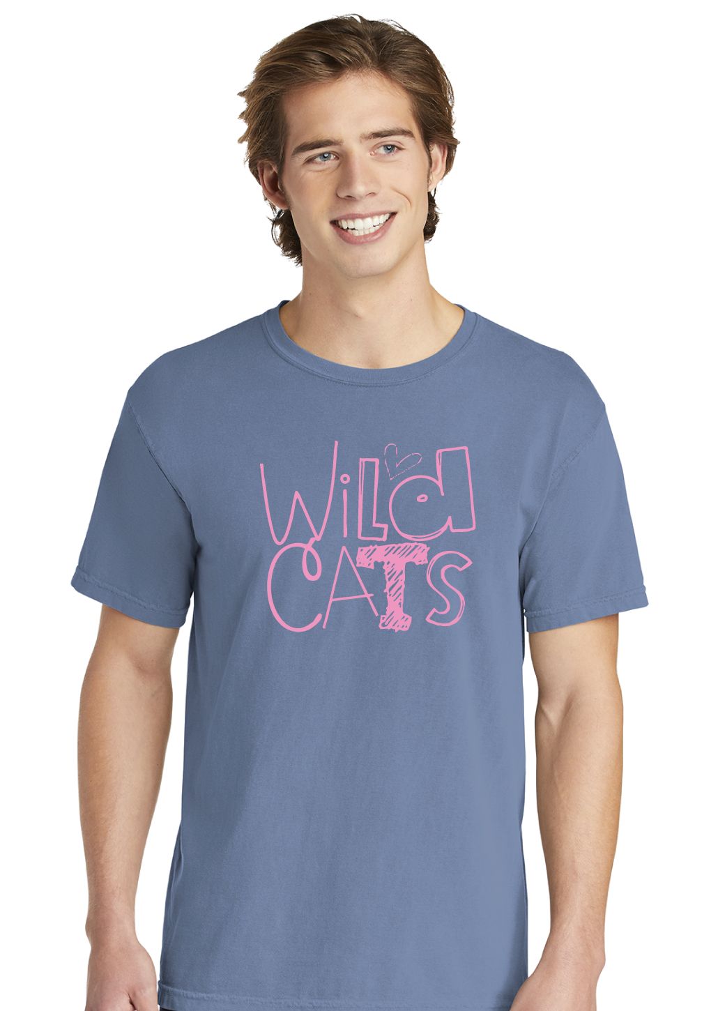 Eddins Wildcats - Pencil Drawn - Comfort Colors Short Sleeve