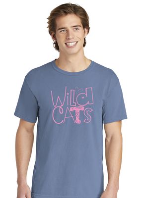 Eddins Wildcats - Pencil Drawn - Comfort Colors Short Sleeve