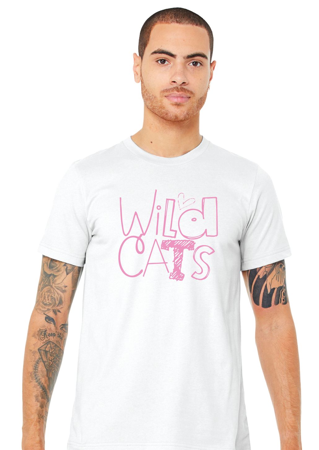 Eddins Wildcats - Pencil Drawn - Bella+Canvas Short Sleeve