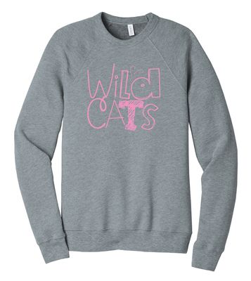 Eddins Wildcats - Pencil Drawn - Bella+Canvas Crew Sweatshirt