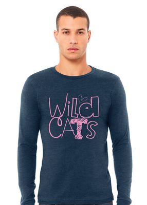 Eddins Wildcats - Pencil Drawn - Bella+Canvas Long Sleeve