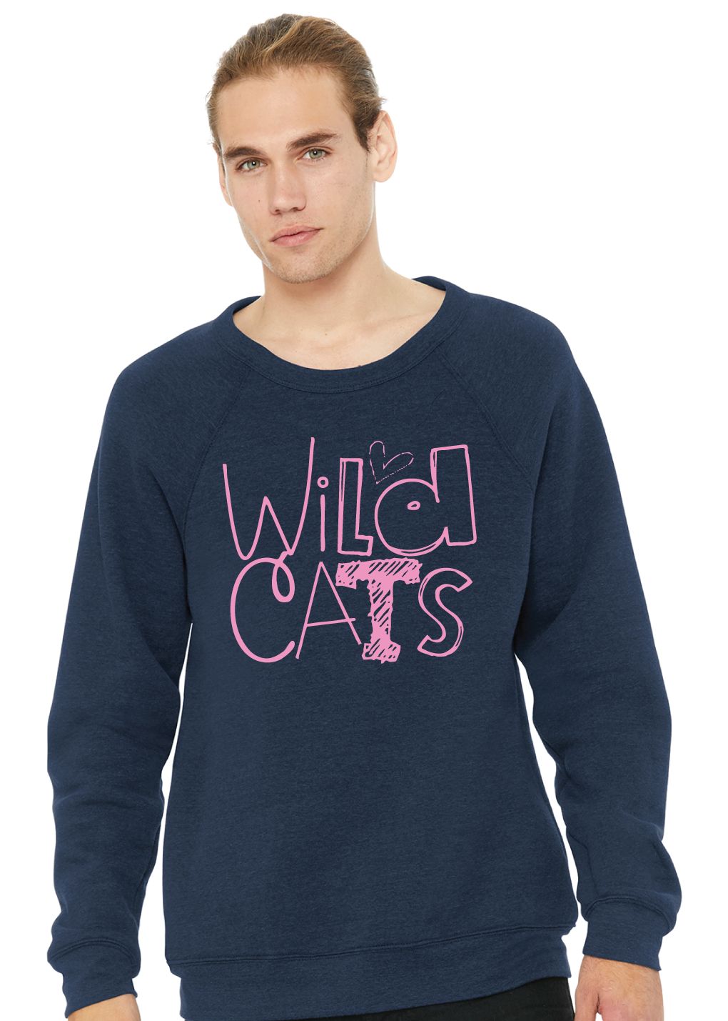 Eddins Wildcats - Pencil Drawn - Bella+Canvas Crew Sweatshirt