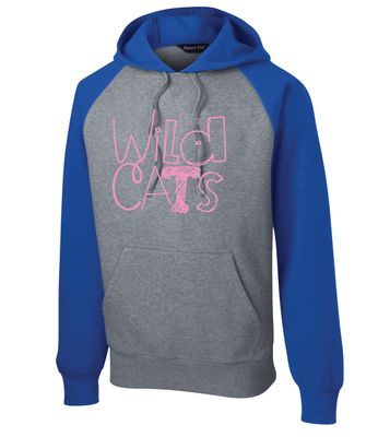 Eddins Wildcats - Pencil Drawn - Raglan Hoodie