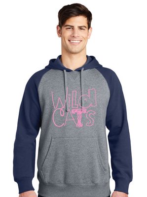 Eddins Wildcats - Pencil Drawn - Raglan Hoodie