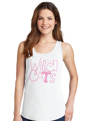 Eddins Wildcats - Pencil Drawn - Cotton Tank