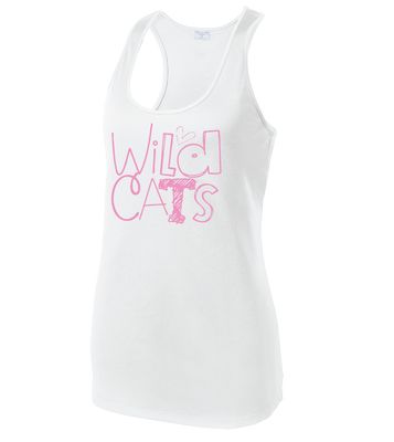 Eddins Wildcats - Pencil Drawn - Dri-Fit Racerback Tank