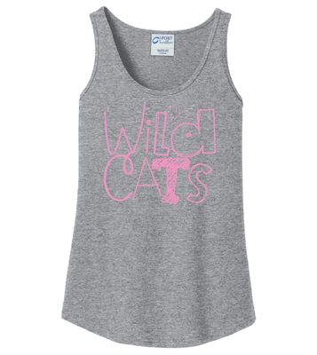Eddins Wildcats - Pencil Drawn - Cotton Tank