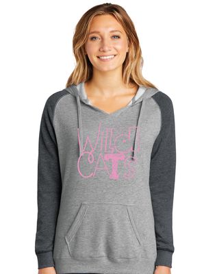 Eddins Wildcats - Pencil Drawn - Lightweight Raglan Hoodie