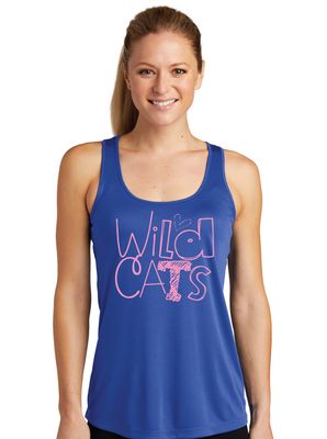 Eddins Wildcats - Pencil Drawn - Dri-Fit Racerback Tank