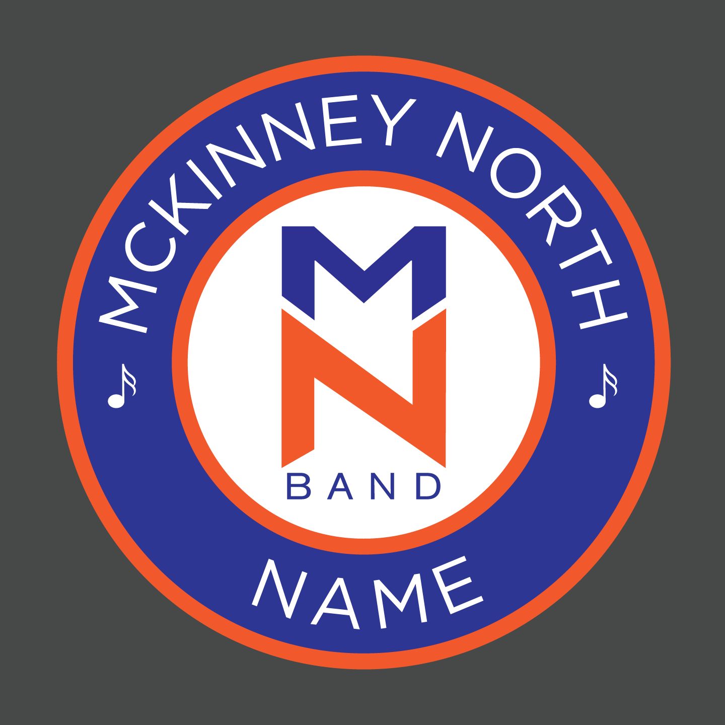 North Band - Window Decal, Personalization Options: NAME