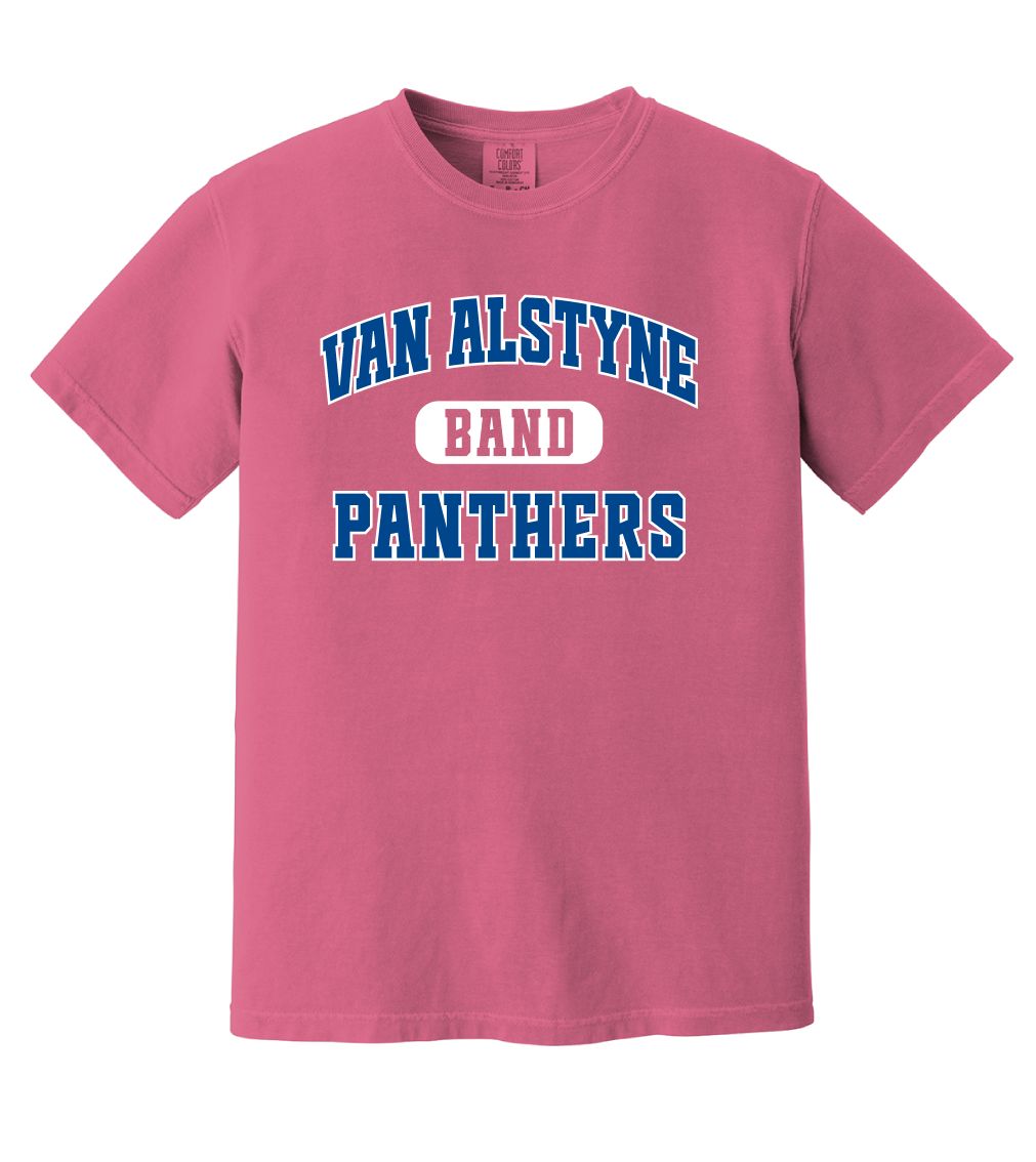 Paw Shop Band - Varsity - Comfort Colors Short Sleeve, Color: Crunchberry
