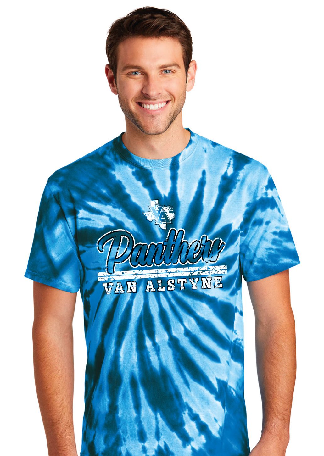 Paw Shop - Script Panthers - Tie Dye Short Sleeve