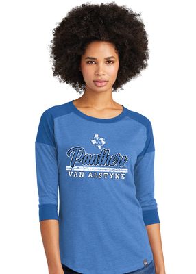 Paw Shop - Script Panthers - 3/4 Sleeve Baseball Raglan Tee