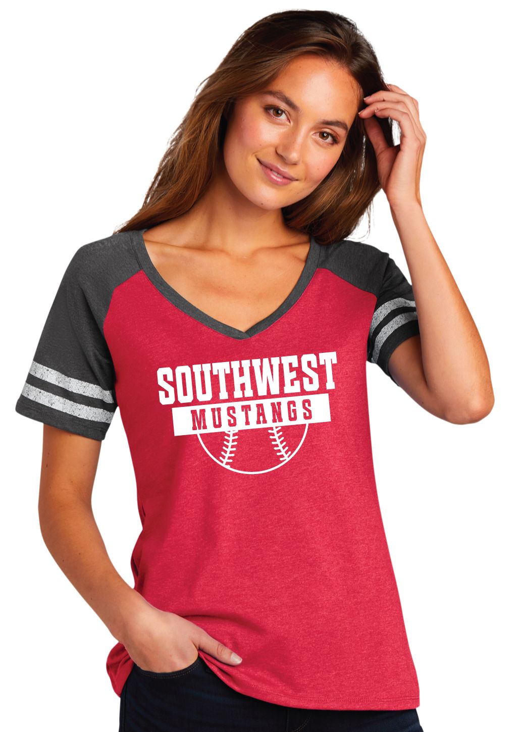USW Softball - Half Ball - Game V-Neck