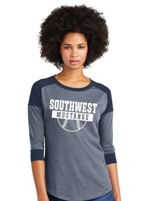 USW Softball - Half Ball - 3/4 Sleeve Baseball Raglan Tee