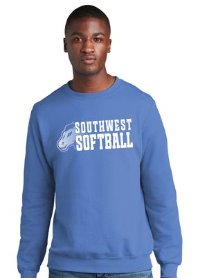 USW Softball - Mustang Fade - Crew Sweatshirt