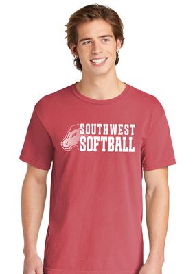 USW Softball - Mustang Fade - Comfort Colors Short Sleeve