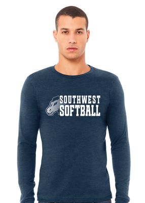 USW Softball - Mustang Fade - Bella+Canvas Long Sleeve