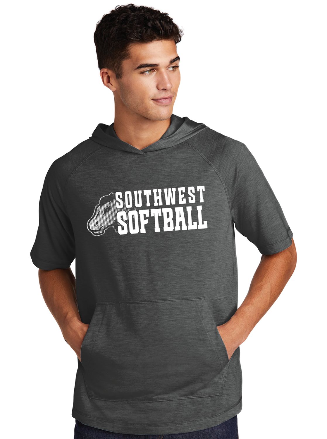 USW Softball - Mustang Fade - Short Sleeve Hoodie