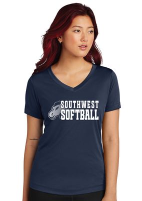 USW Softball - Mustang Fade - Dri-Fit V-Neck