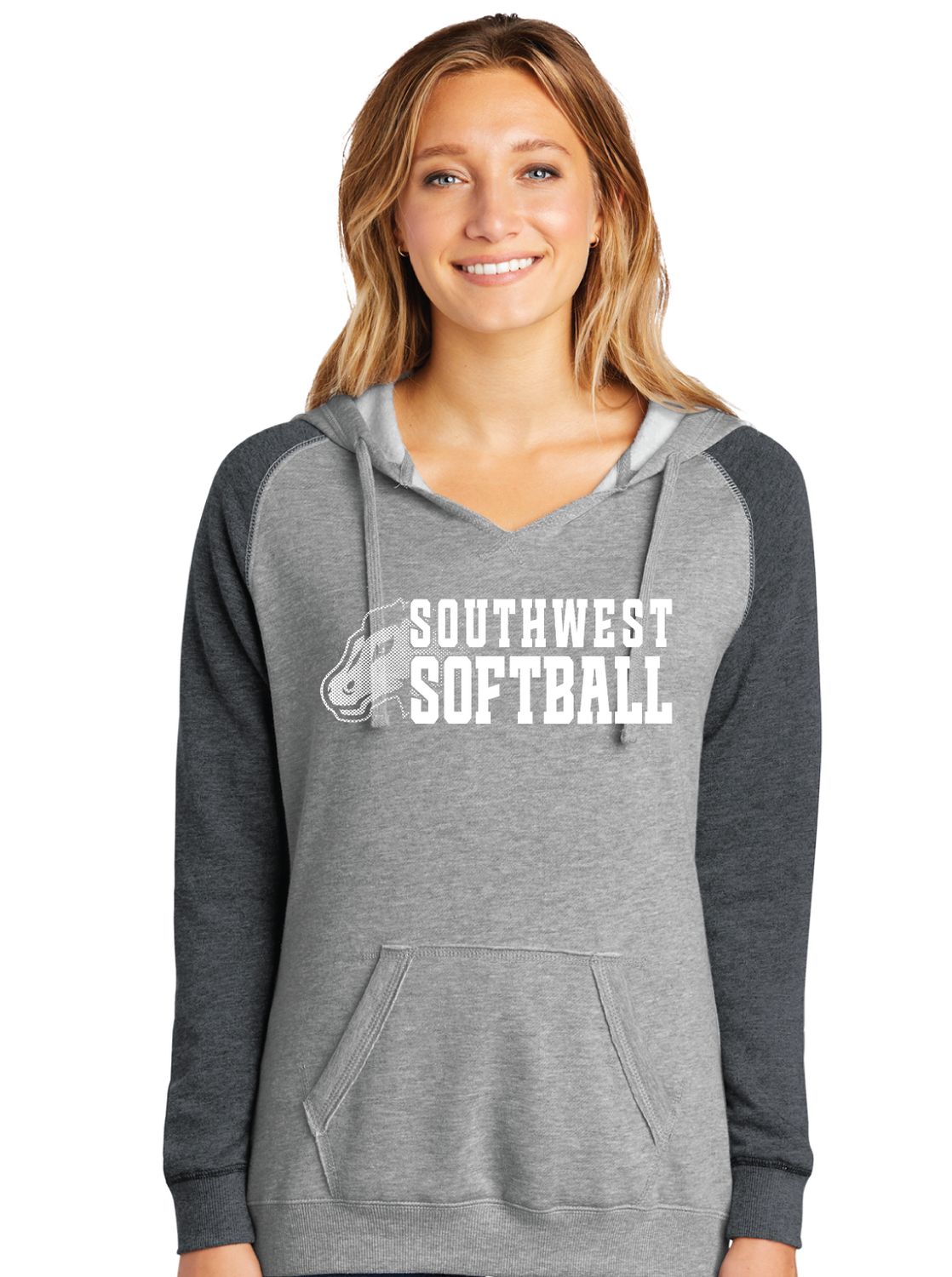 USW Softball - Mustang Fade - Lightweight Raglan Hoodie